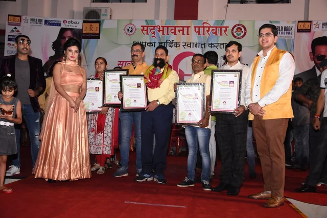 A felicitation for the team behind a record attempt